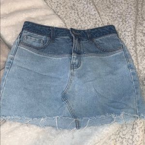 denim mini skirt